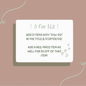 ‼️3 for $12‼️ SALE!!!